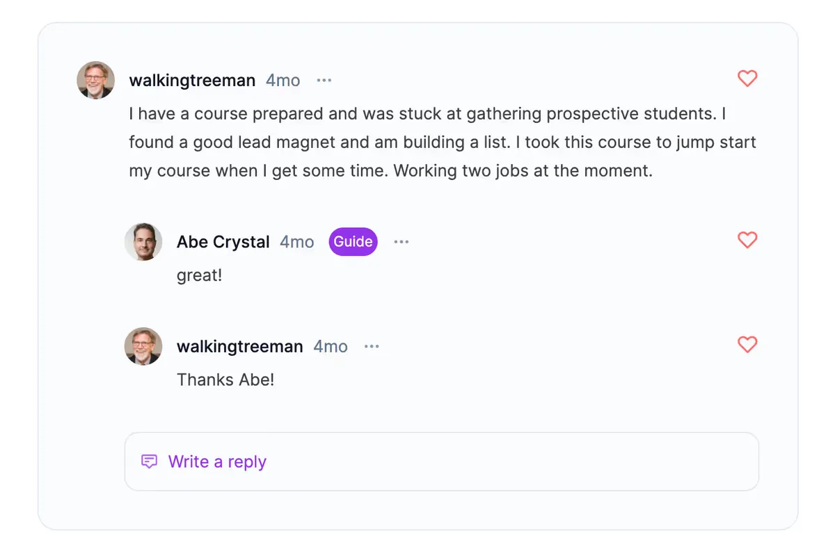 Ruzuku community discussions